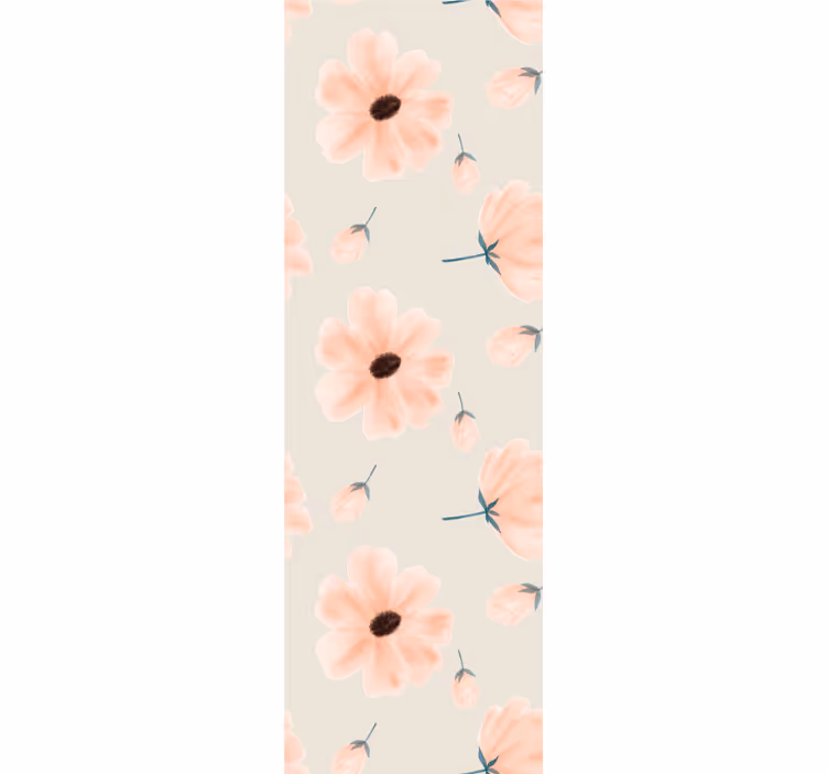 Estore de rolo sala de jantar grande flores aquarela bege - TenStickers