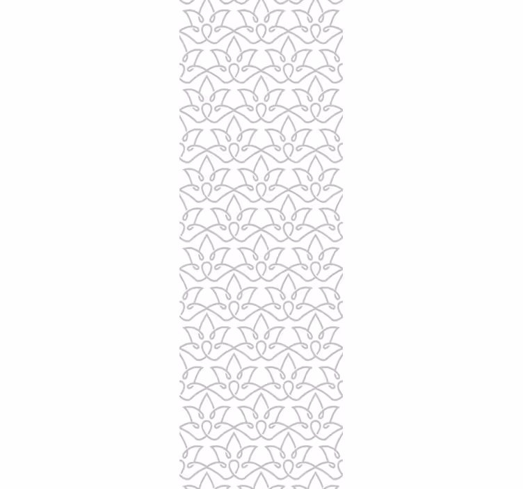 Estore de rolo sala de jantar padrão floral cinza moderno - TenStickers