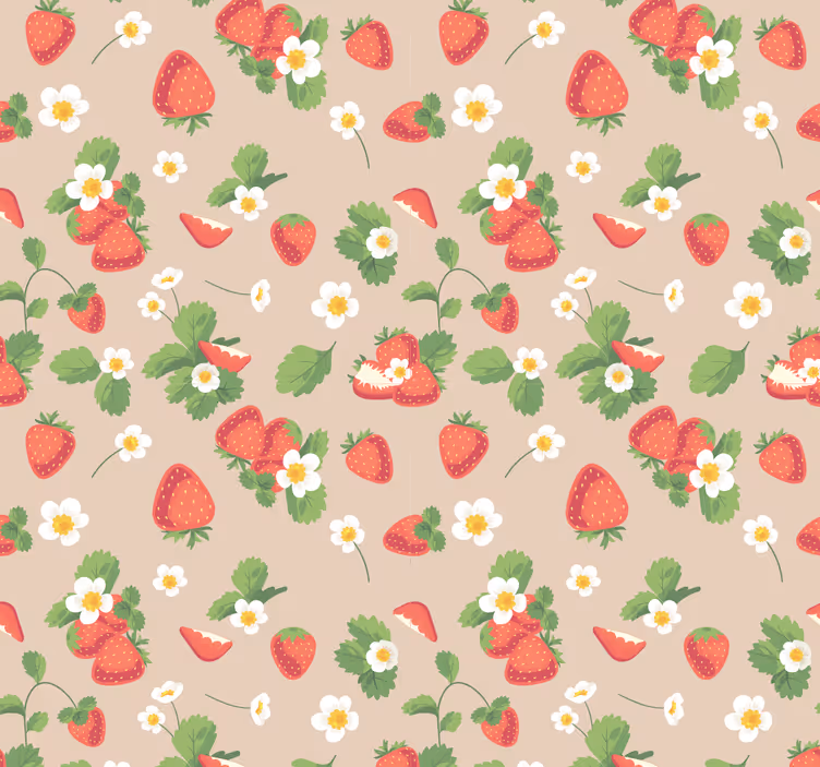 Estore de rolo sala de jantar morangos e flores - TenStickers