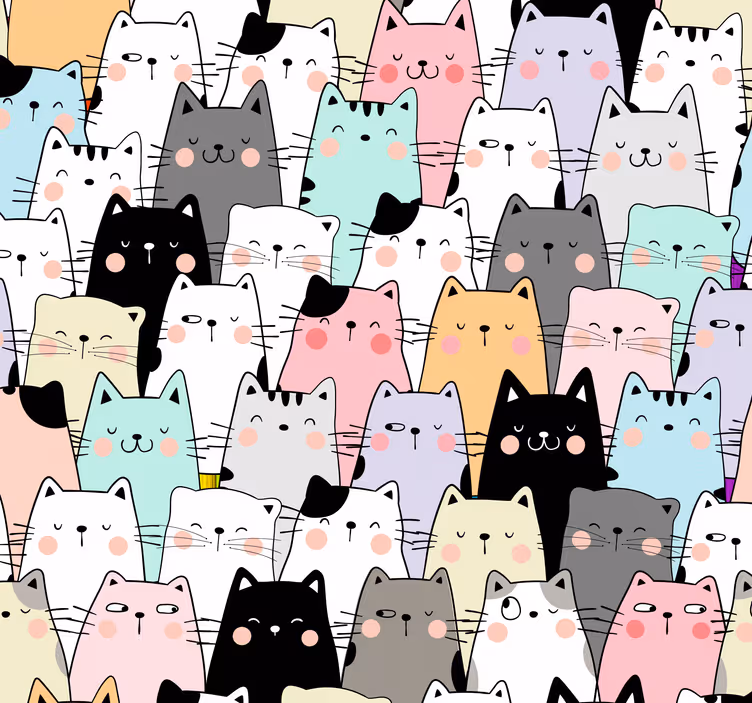 Estore de rolo infantil gatos - TenStickers
