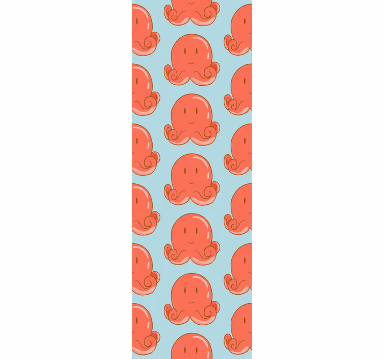 Estore de rolo infantil padrão de polvo vermelho - TenStickers