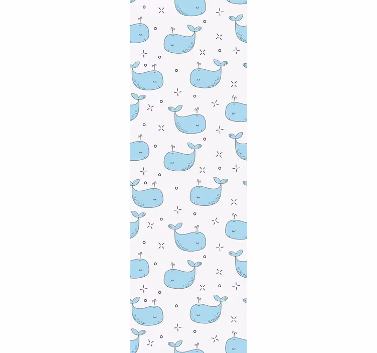 Estore de rolo infantil com padrão de baleias sem emenda - TenStickers