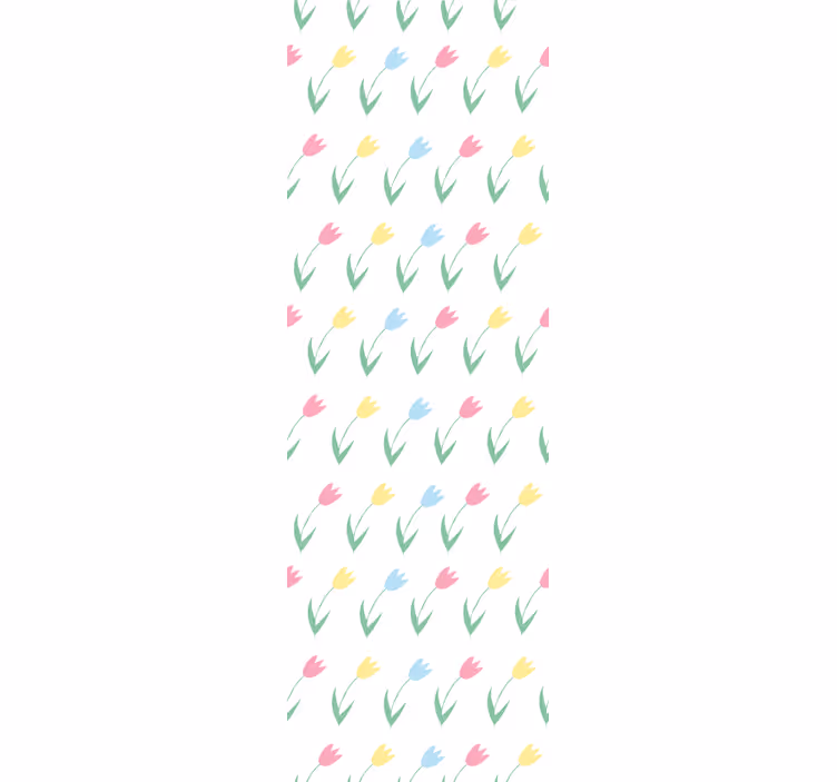 Estore de rolo infantil padrão de flores tulipas coloridas - TenStickers