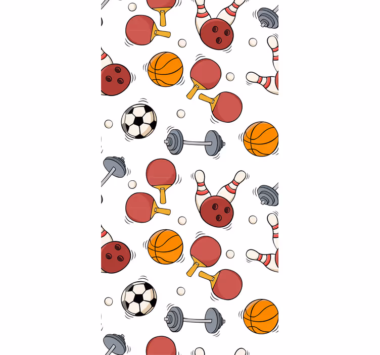 Estore de rolo infantil estilo doodle de esportes - TenStickers