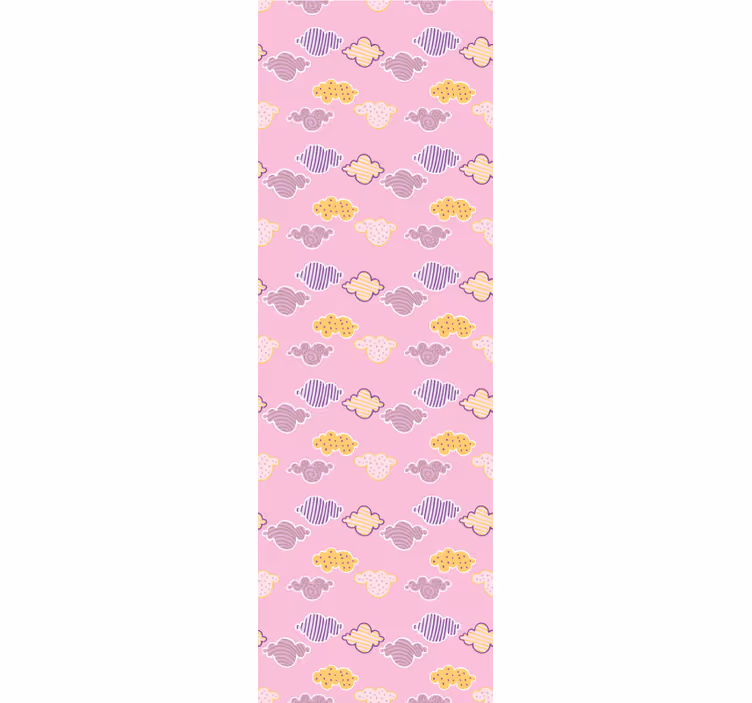 Estore de rolo infantil com design de nuvens rosas - TenStickers