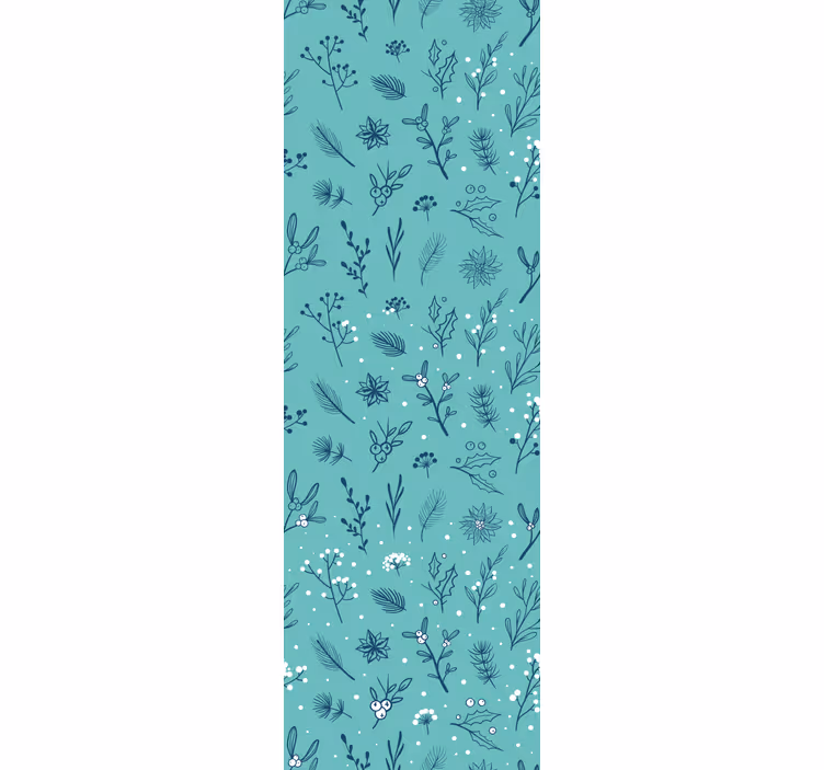 Estore de rolo infantil com ícones de natal azul claro - TenStickers