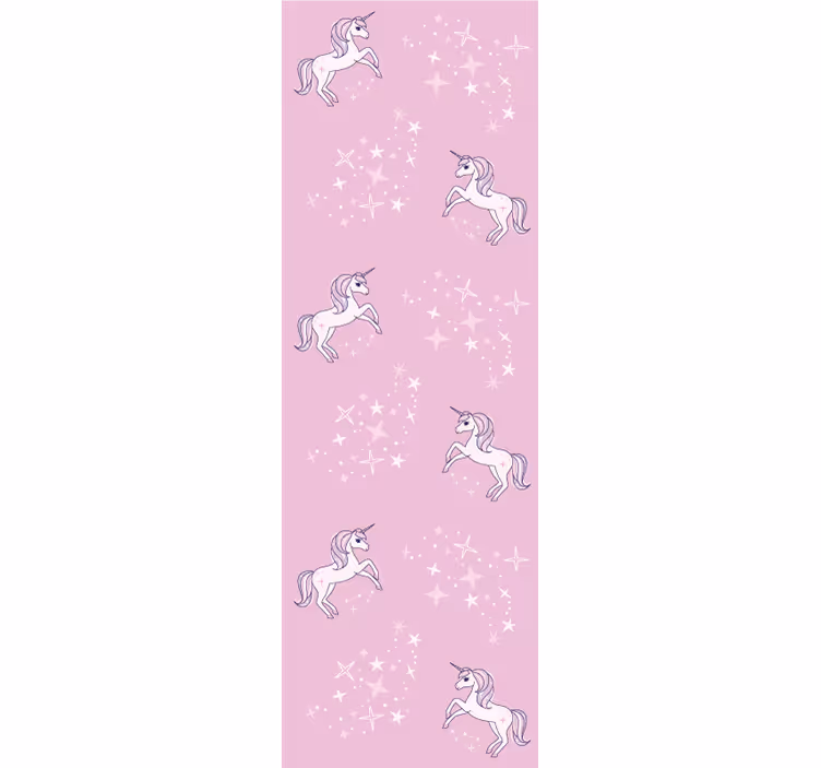 Estore de rolo infantil padrão rosa com unicórnios - TenStickers