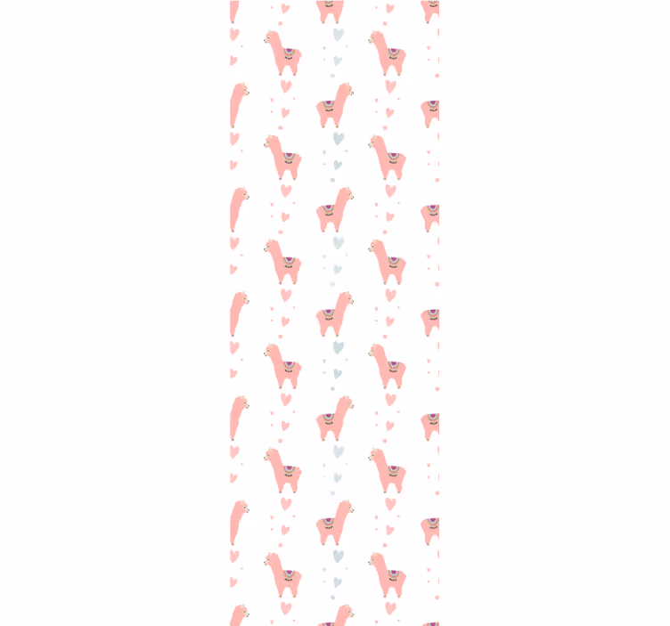 Estore de rolo infantil padrão de lhama rosa - TenStickers