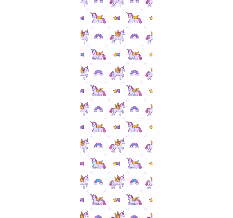 Estore de rolo infantil unicórnios rosa pastel com asas - TenStickers