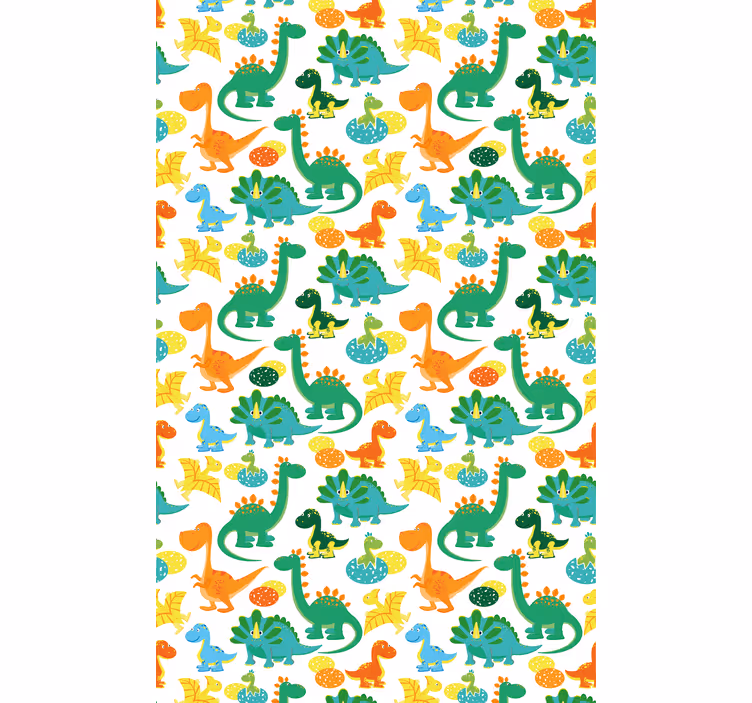 Estore de rolo infantil com padrão de dinossauros coloridos - TenStickers