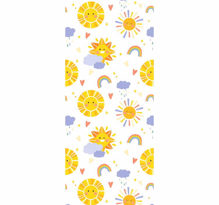Estore de rolo infantil arcos-íris e nuvens pastel - TenStickers