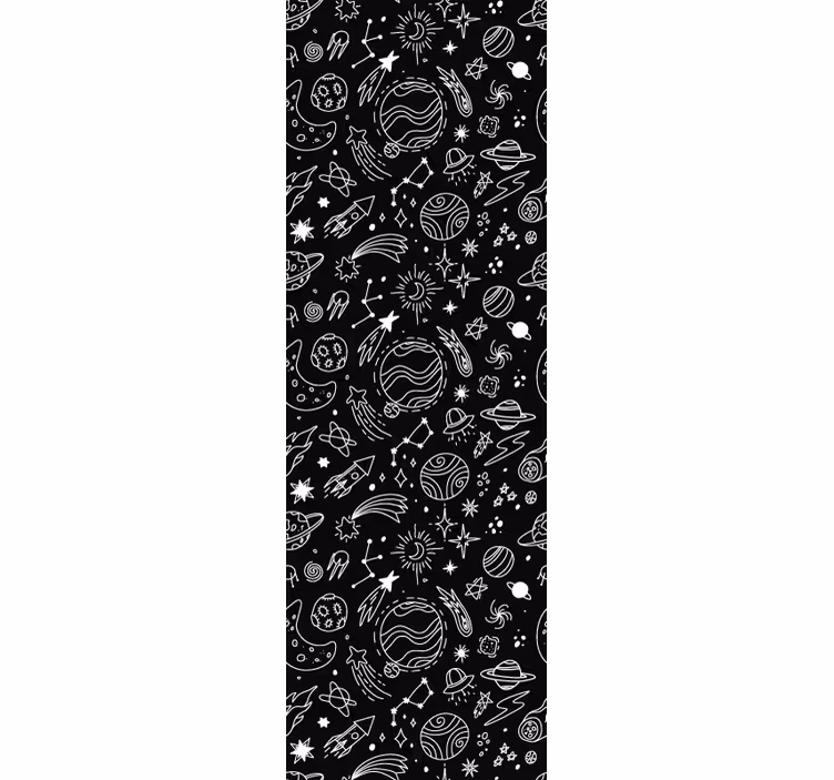 Estore de rolo infantil cosmos preto e branco - TenStickers