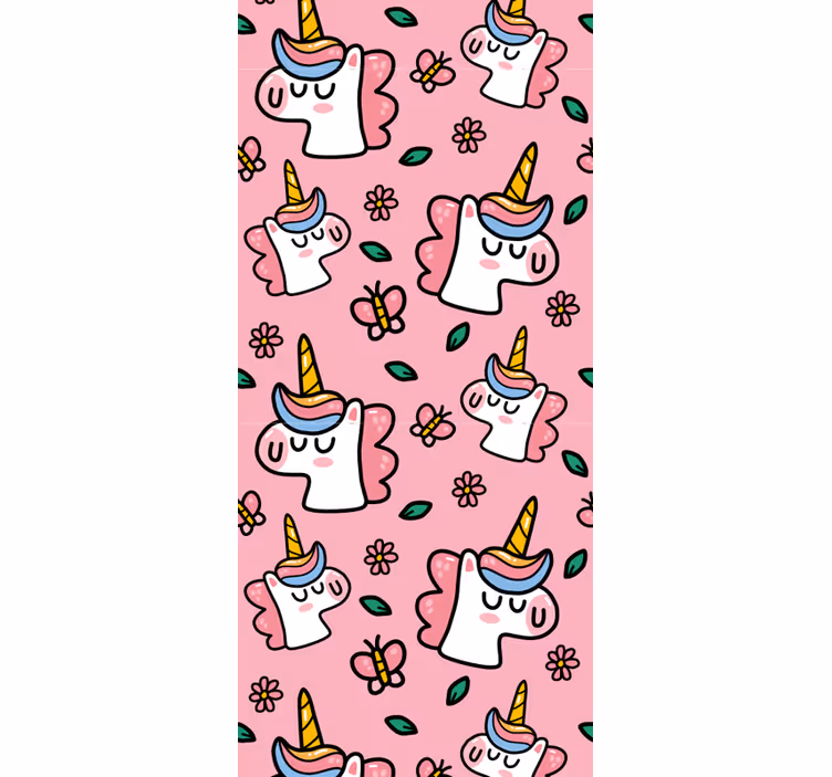Estore de rolo infantil unicórnio florido fofo - TenStickers
