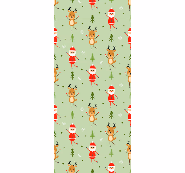 Estore de rolo infantil papai noel e um de seus renas - TenStickers