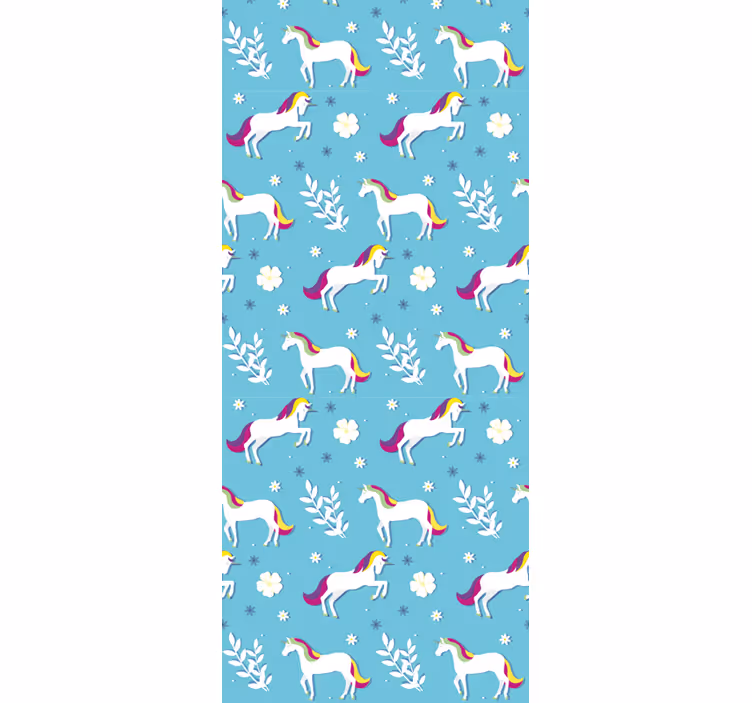 Estore de rolo infantil padrão de unicórnio em poses - TenStickers
