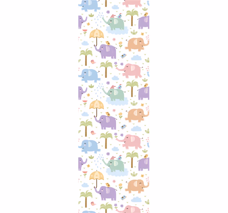 Estore de rolo infantil com estampa fofa de elefantes - TenStickers