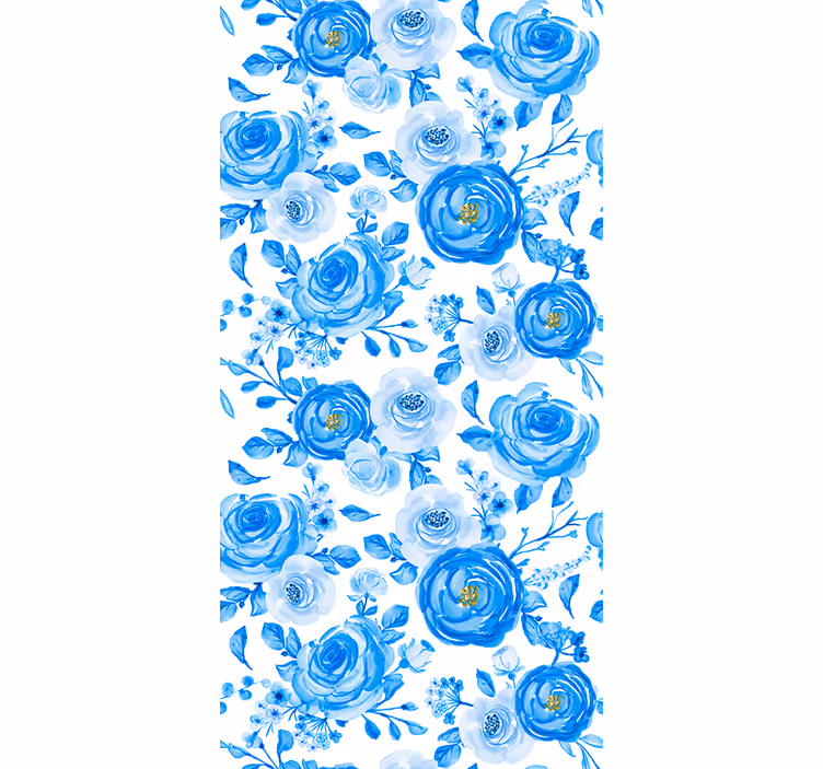 Estore de rolo infantil relógios azuis com flores - TenStickers