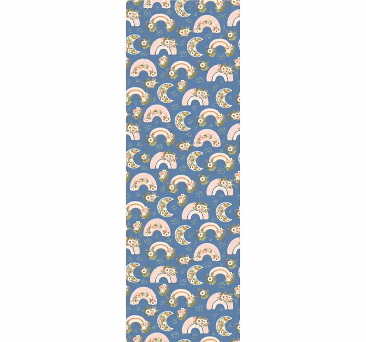Estore de rolo infantil com padrão de arco-íris e flores - TenStickers