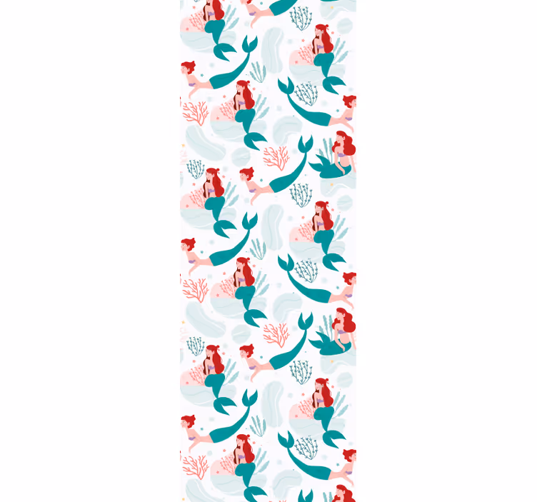 Estore de rolo infantil sereia de cabelo vermelho sorrindo - TenStickers