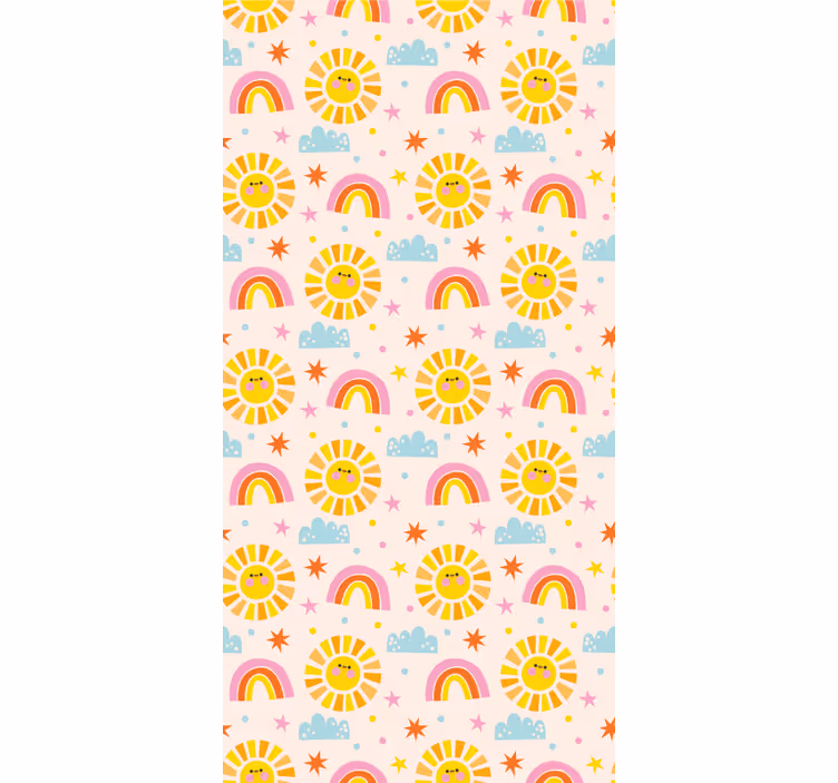 Estore de rolo infantil padrão arco-íris rosa - TenStickers