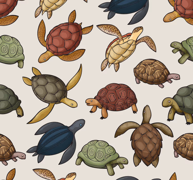 Estore de rolo infantil com variedade de tartarugas - TenStickers