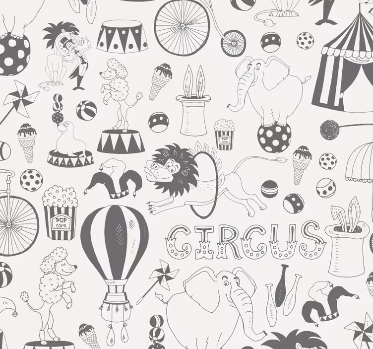 Estore de rolo infantil circus nórdico colorido - TenStickers