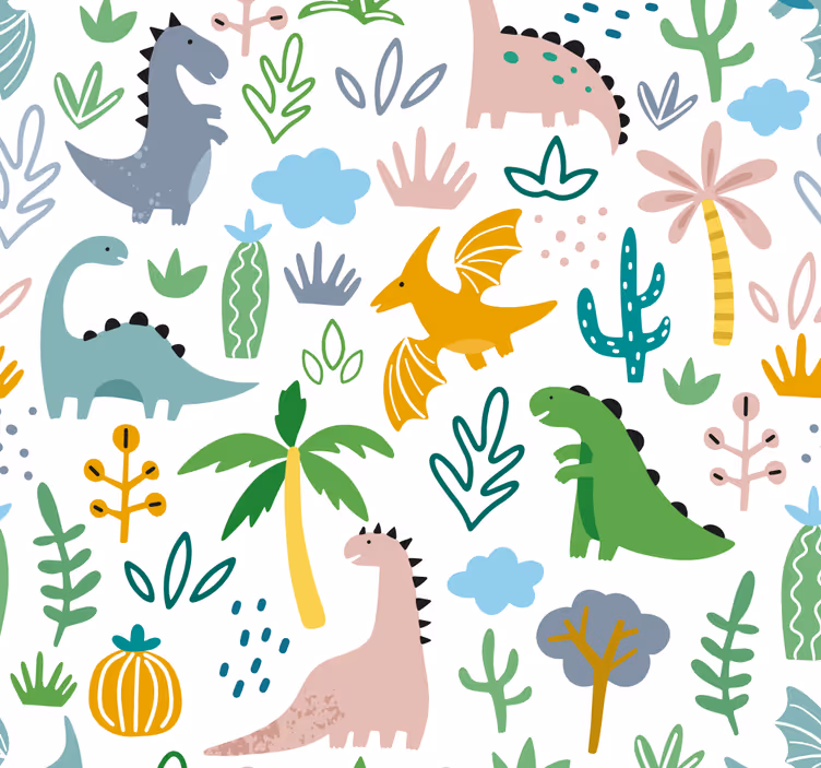 Estore de rolo infantil padrão jurássico escandinavo - TenStickers