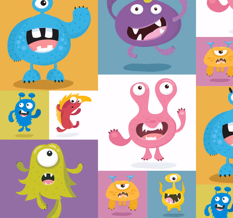 Estore de rolo infantil monstrinhos adoráveis - TenStickers