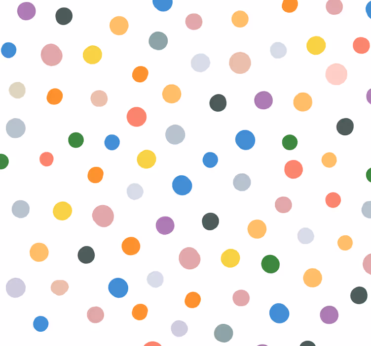 Estore de rolo infantil pontos coloridos sobre branco - TenStickers