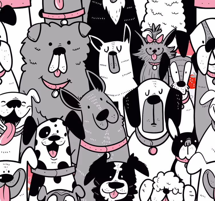 Estore de rolo infantil cão com contornos - TenStickers