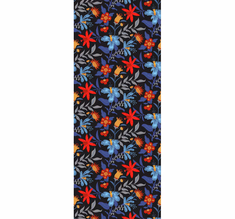 Estore de rolo empresa estampa de flores 'tricot' preto - TenStickers
