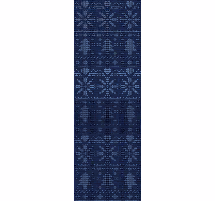 Estore de rolo empresa padrão de natal azul marinho - TenStickers