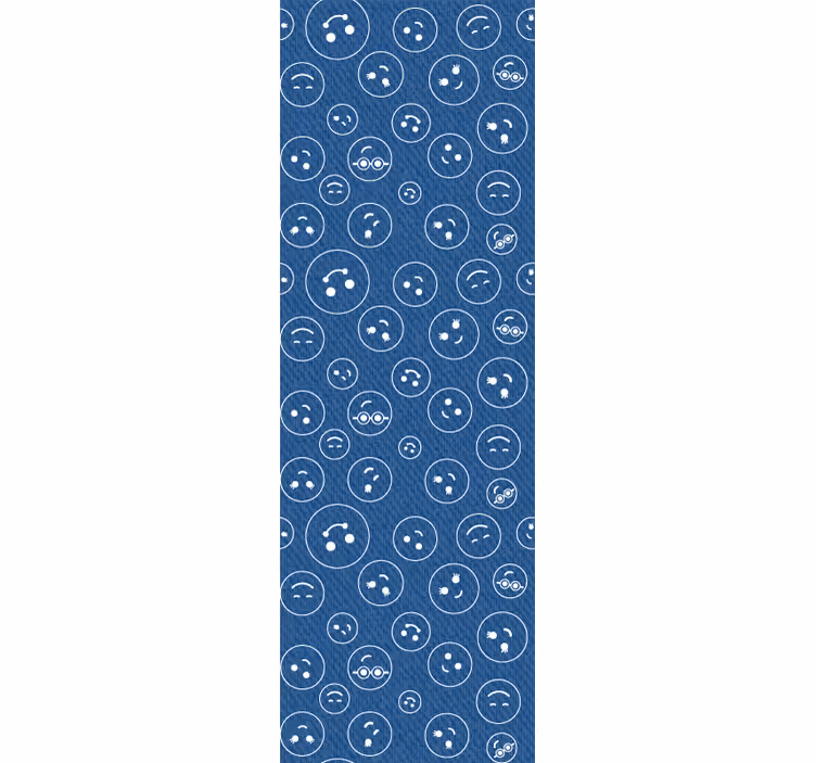 Estore de rolo juvenil rostos sorridentes azuis marinhos - TenStickers