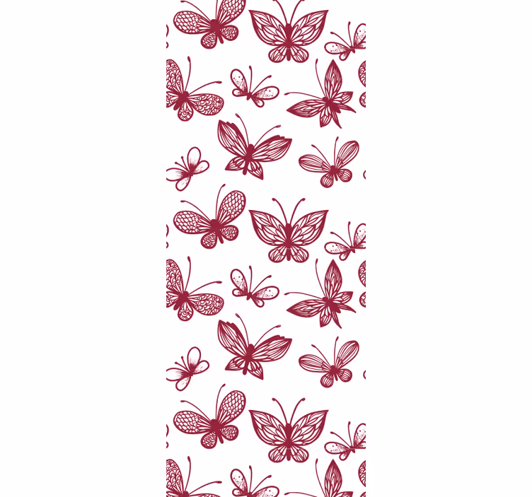 Estore de rolo juvenil padrão de borboleta vermelha elegante - TenStickers