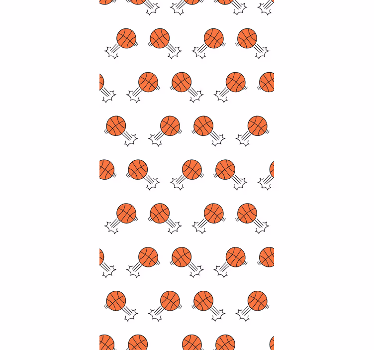 Estore de rolo juvenil fundo de bolas de basquete desenhadas - TenStickers