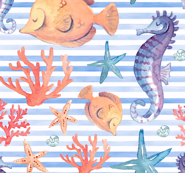 Estore de rolo juvenil azulejos da vida marinha - TenStickers