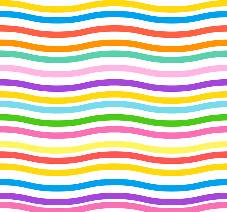 Estore de rolo juvenil padrão listrado arco-íris irregular - TenStickers