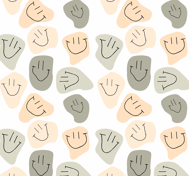 Estore de rolo juvenil rostos sorridentes em cores neutras - TenStickers