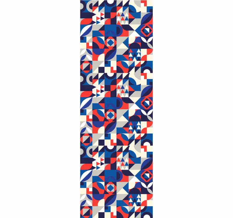 Estore de rolo modernos padrão mosaico vermelho e azul - TenStickers