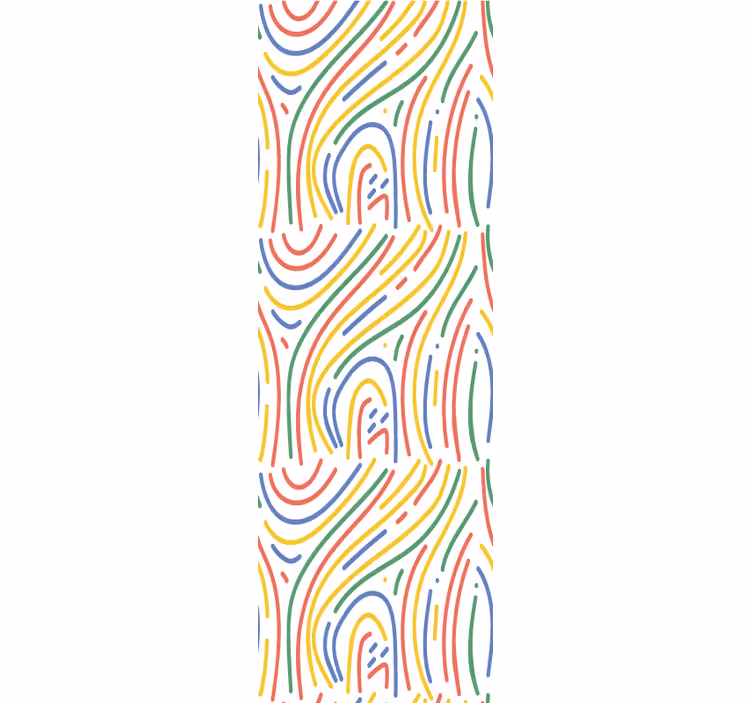 Estore de rolo modernos linhas coloridas em fundo branco - TenStickers