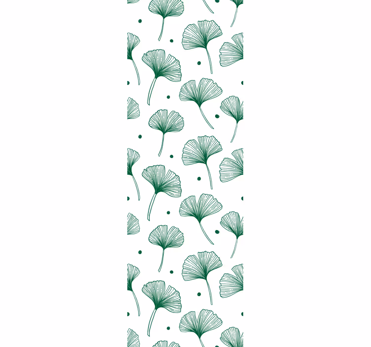 Estore de rolo modernos folhas verdes de ginkgo - TenStickers