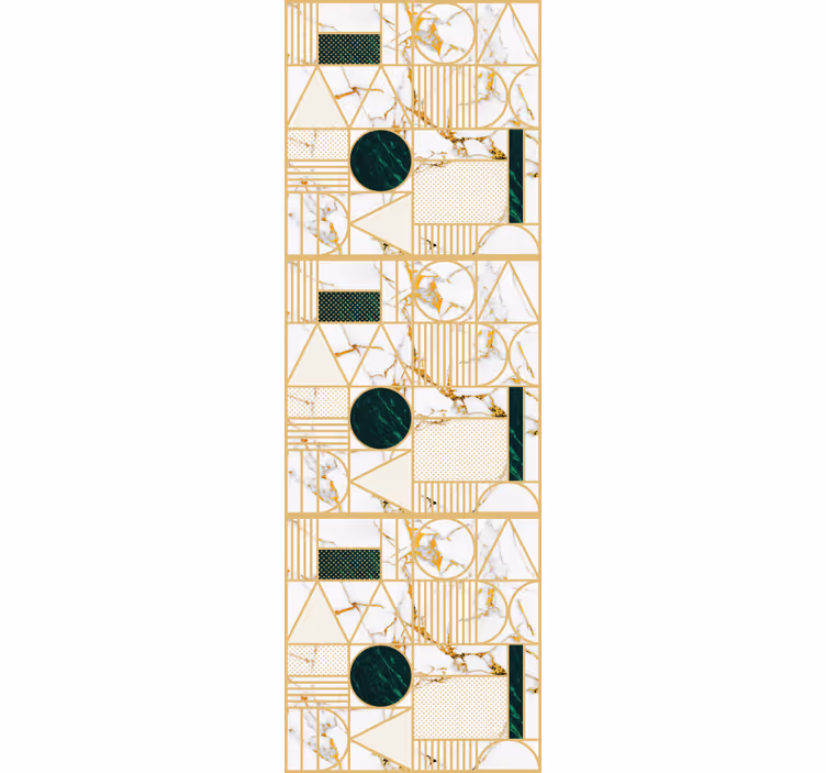 Estore de rolo modernos mármore branco geométrico - TenStickers