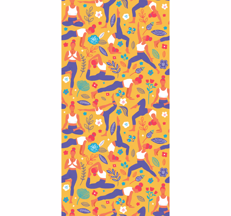 Estore de rolo modernos com doodles de yoga desenhados à mão - TenStickers