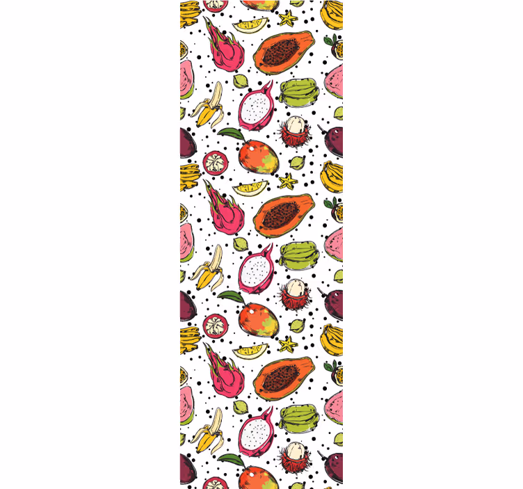 Estore de rolo modernos esboço de frutas exóticas coloridas - TenStickers