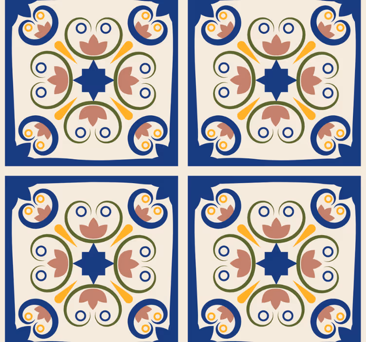 Estore de rolo modernos com azulejos de flores rosas - TenStickers
