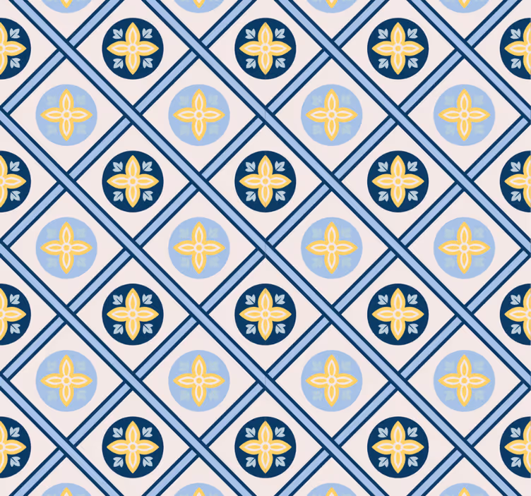 Estore de rolo modernos azulejo azul bebê e amarelo - TenStickers