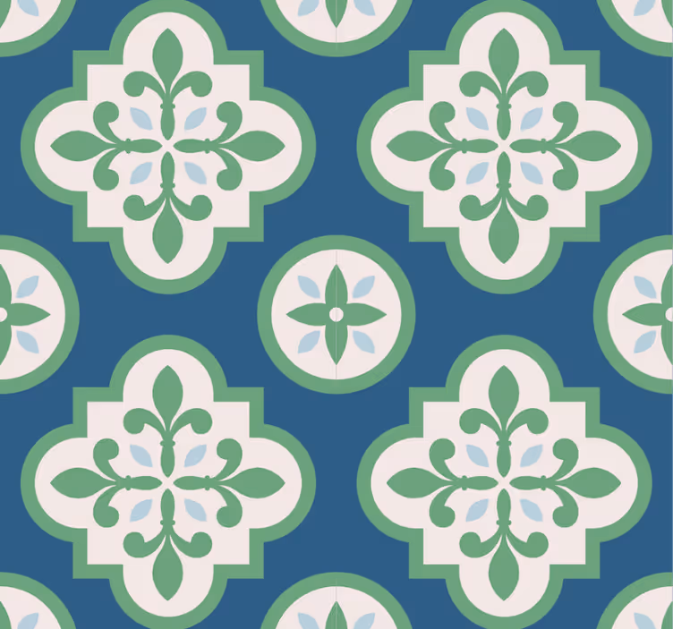 Estore de rolo modernos azulejo português trevo verde - TenStickers