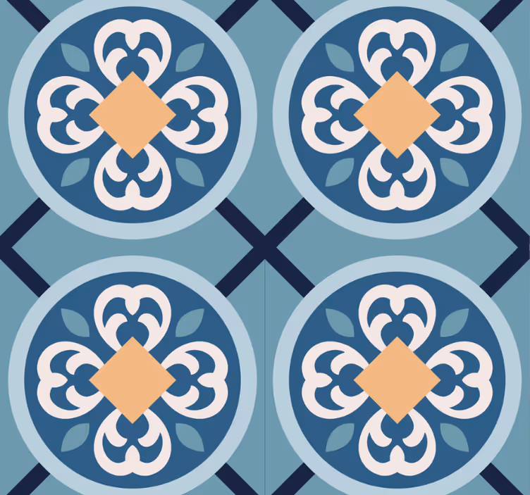 Estore de rolo modernos azulejo português azul-marinho - TenStickers