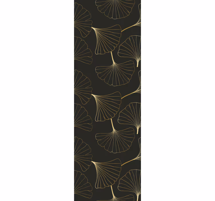 Estore de rolo modernos folhas de ginkgo carvão dourado - TenStickers