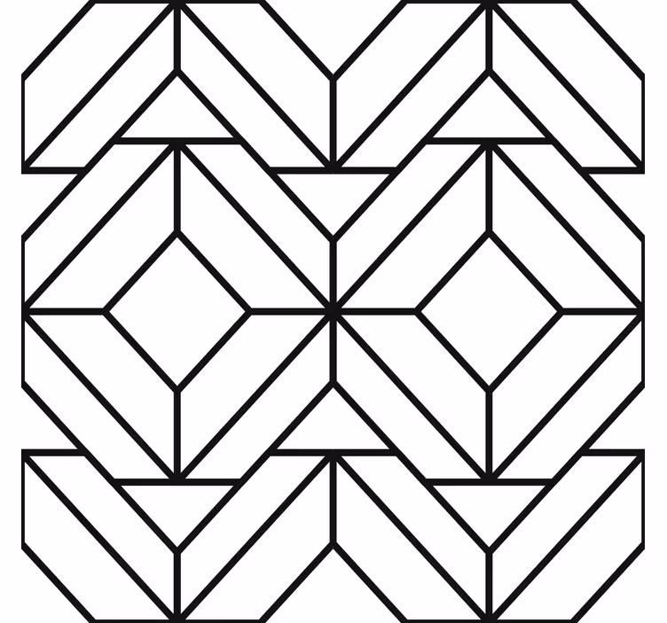 Estore de rolo modernos padrão geométrico preto e branco - TenStickers